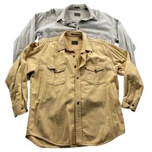 Vintage St. john's Bay Mens Shirt Large Lot of Two Long Sleeve Button Up Casual